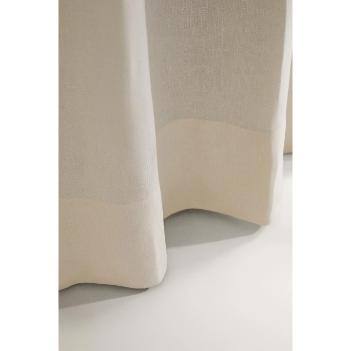 WHITE BLACKOUT LINEN CURTAIN