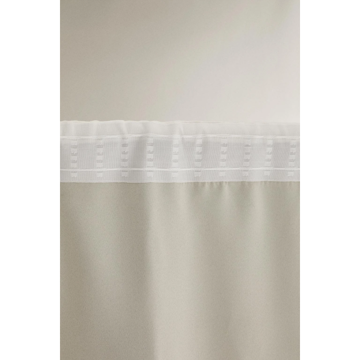 WHITE BLACKOUT LINEN CURTAIN
