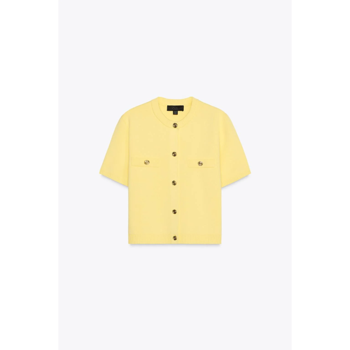 ТРИКОТАЖНЫЙ ТОП С КОРОТКИМИ РУКАВАМИ И ВЫШИВКОЙ