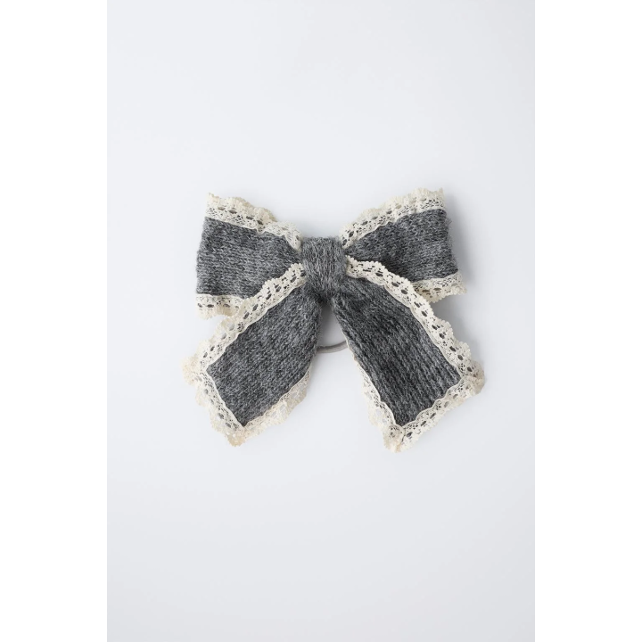 РЕЗИНКА ДЛЯ ВОЛОС И ЗАКОЛКА С БАНТОМ ИЗ ТРИКОТАЖА