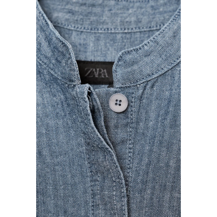 ДЖИНСОВАЯ РУБАШКА СО СКЛАДКАМИ — ZW COLLECTION