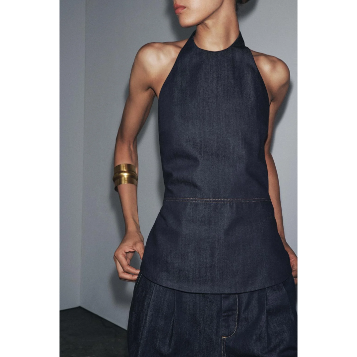 ДЖИНСОВЫЙ ТОП-ХАЛТЕР — ZW COLLECTION