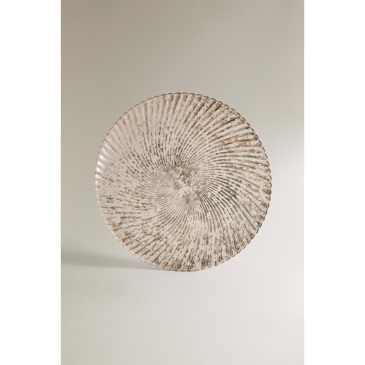 Блестящий сервисный поднос для рождественского стола из стекла