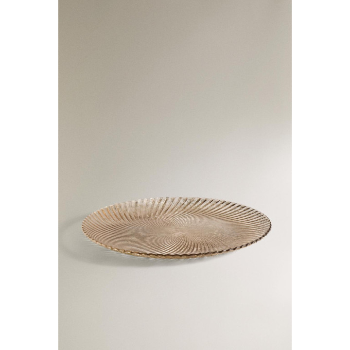 Блестящий сервисный поднос для рождественского стола из стекла