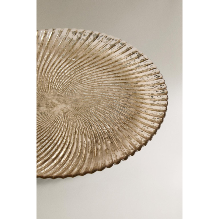 Блестящий сервисный поднос для рождественского стола из стекла