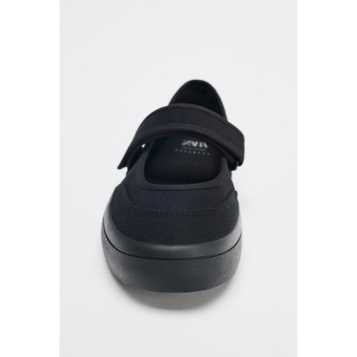 ТЕКСТИЛЬНЫЕ БАЛЕТКИ С РЕМЕШКОМ