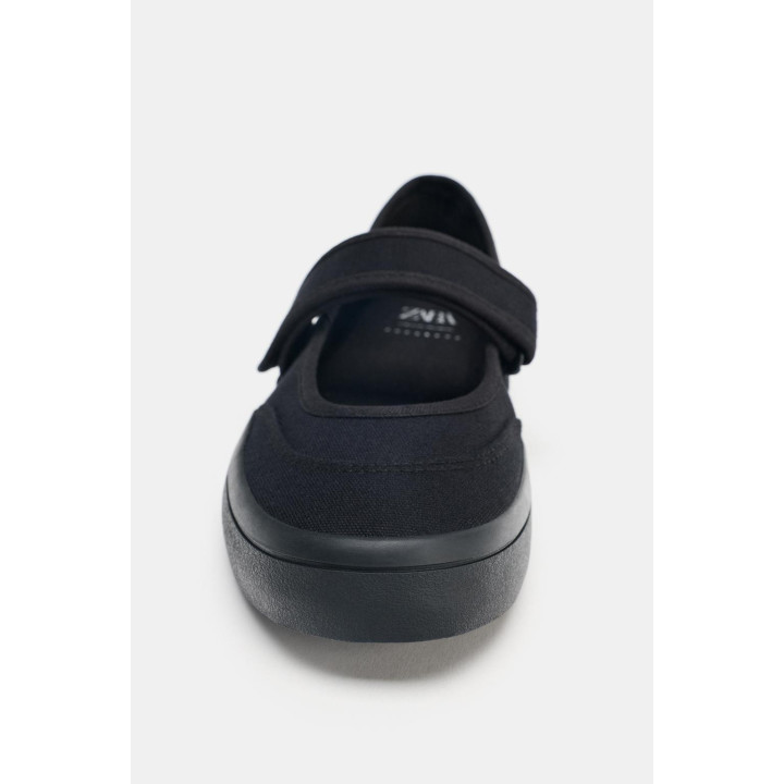 ТЕКСТИЛЬНЫЕ БАЛЕТКИ С РЕМЕШКОМ