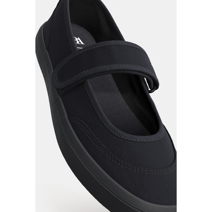 ТЕКСТИЛЬНЫЕ БАЛЕТКИ С РЕМЕШКОМ