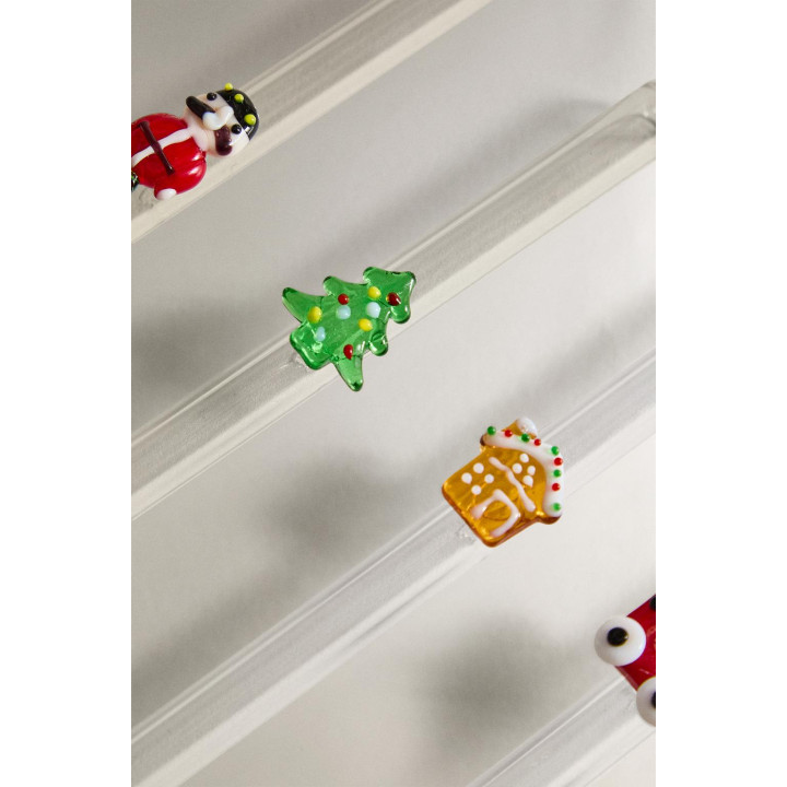 Набор стеклянных трубочек с рождественскими фигурами (набор из 6 штук)