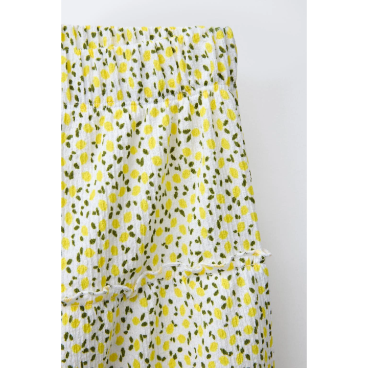 ЮБКА-ШОРТЫ ИЗ РЕЛЬЕФНОЙ ТКАНИ С ПРИНТОМ