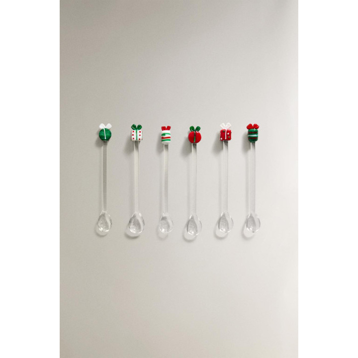 Набор рождественских стеклянных десертных ложек (набор из 6 штук)