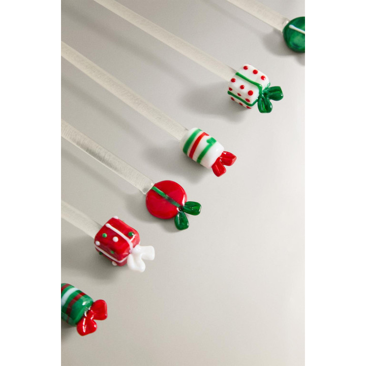 Набор рождественских стеклянных десертных ложек (набор из 6 штук)