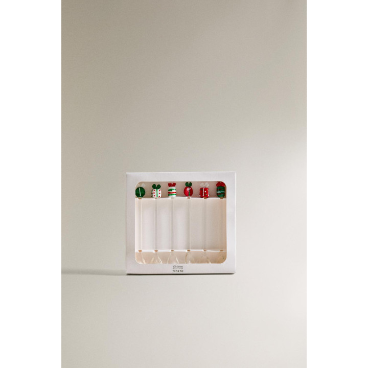 Набор рождественских стеклянных десертных ложек (набор из 6 штук)