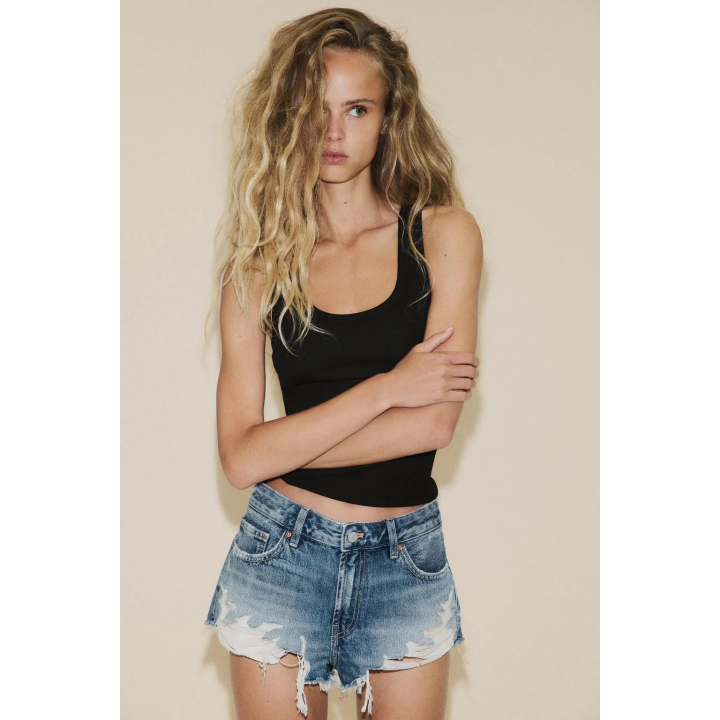 ДЖИНСОВЫЕ ШОРТЫ TRF С РАЗРЕЗАМИ, СРЕДНЯЯ ПОСАДКА