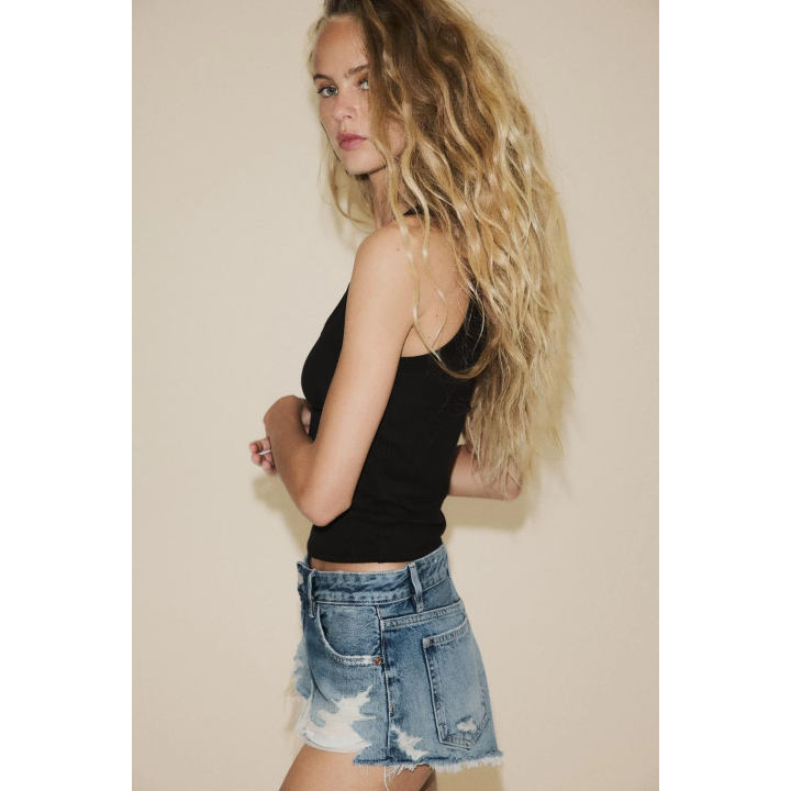 ДЖИНСОВЫЕ ШОРТЫ TRF С РАЗРЕЗАМИ, СРЕДНЯЯ ПОСАДКА