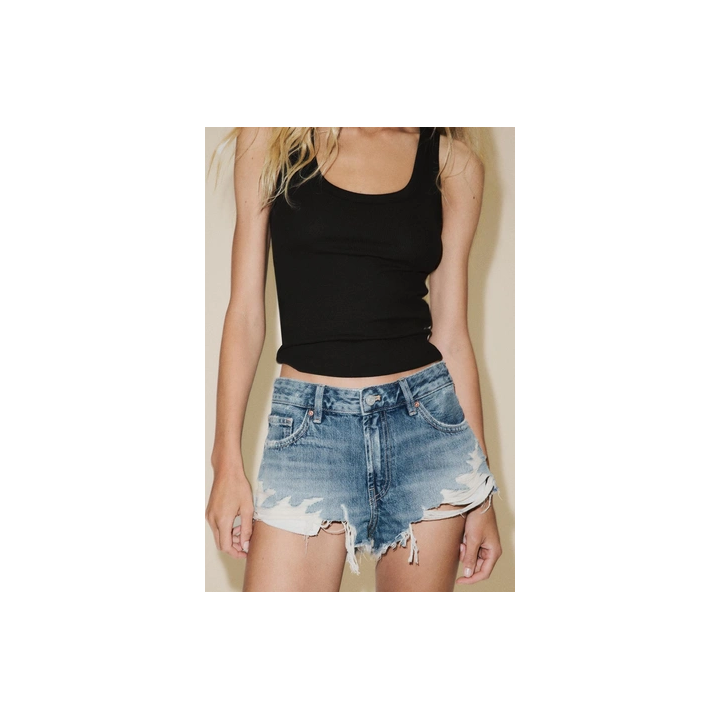 ДЖИНСОВЫЕ ШОРТЫ TRF С РАЗРЕЗАМИ, СРЕДНЯЯ ПОСАДКА