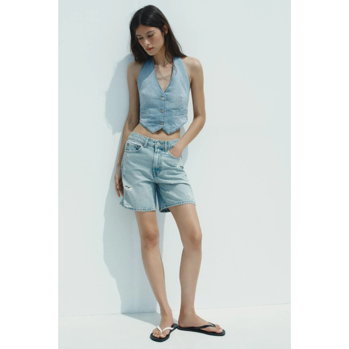 ДЖИНСОВЫЙ ТОП-ЖИЛЕТ TRF