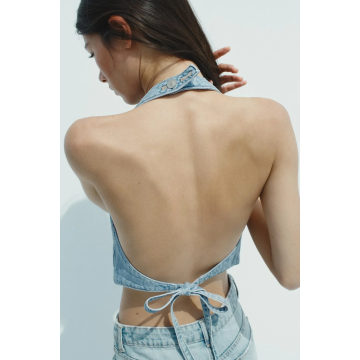 ДЖИНСОВЫЙ ТОП-ЖИЛЕТ TRF