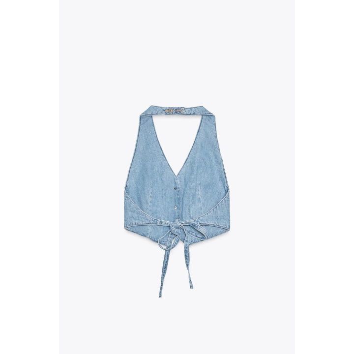 ДЖИНСОВЫЙ ТОП-ЖИЛЕТ TRF