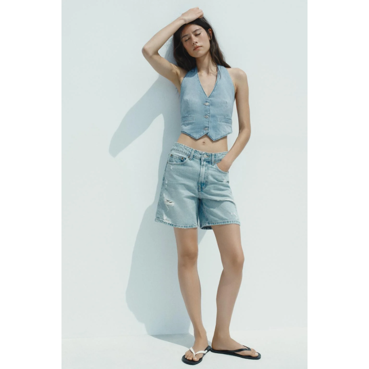 ДЖИНСОВЫЙ ТОП-ЖИЛЕТ TRF