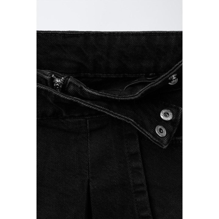 ДЖИНСОВАЯ ЮБКА-ШОРТЫ СО СКЛАДКАМИ