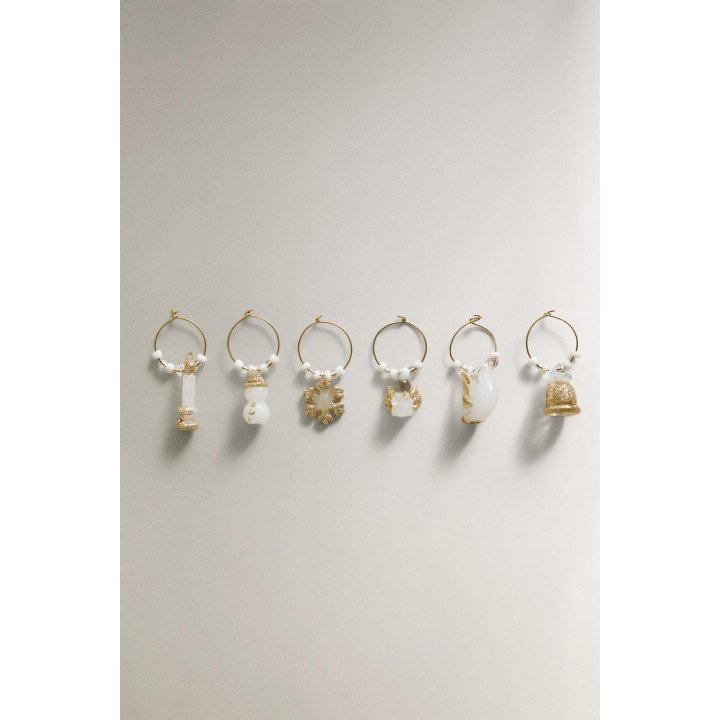 Набор блестящих стеклянных подвесок для рождественской елки (набор из 6 штук)