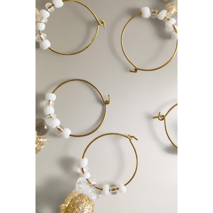 Набор блестящих стеклянных подвесок для рождественской елки (набор из 6 штук)