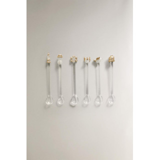 Набор блестящих стеклянных десертных ложек на рождественскую тематику (набор из 6)