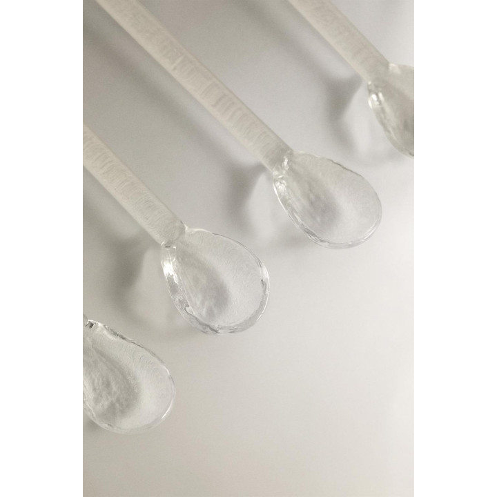 Набор блестящих стеклянных десертных ложек на рождественскую тематику (набор из 6)