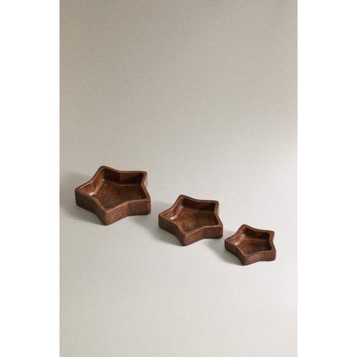 Набор деревянных рождественских звездных чашек (набор из 3 шт.)