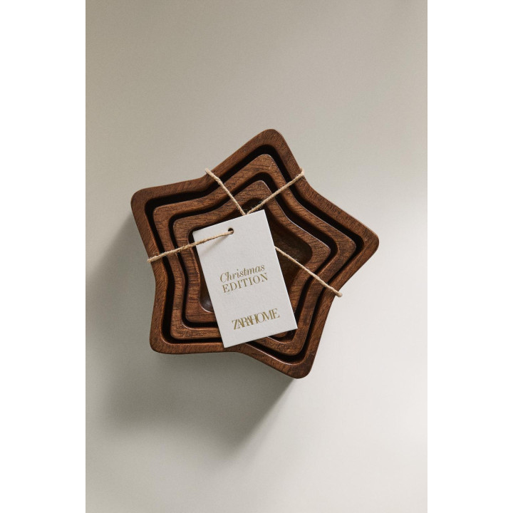 Набор деревянных рождественских звездных чашек (набор из 3 шт.)