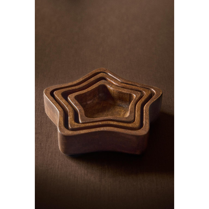 Набор деревянных рождественских звездных чашек (набор из 3 шт.)