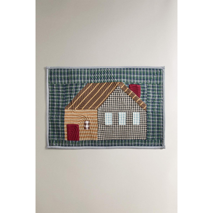 Подставка для посуды домик с лоскутным дизайном