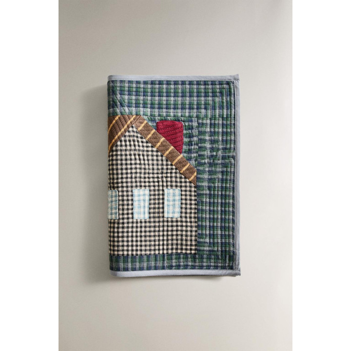 Подставка для посуды домик с лоскутным дизайном