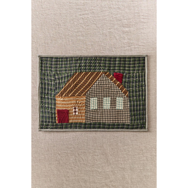 Подставка для посуды домик с лоскутным дизайном