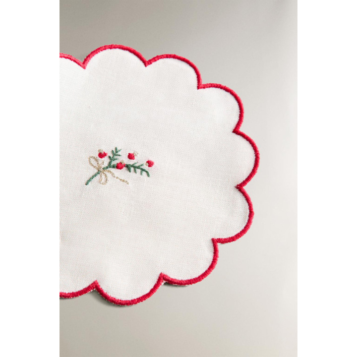 Набор вышитых рождественских подставок (набор из 4 штук)