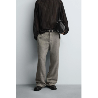 БРЮКИ FLARED FIT ИЗ РЕЛЬЕФНОЙ ТКАНИ