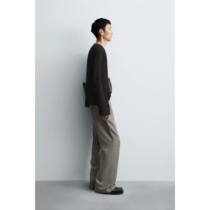 БРЮКИ FLARED FIT ИЗ РЕЛЬЕФНОЙ ТКАНИ