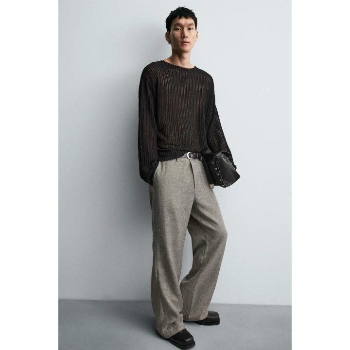 БРЮКИ FLARED FIT ИЗ РЕЛЬЕФНОЙ ТКАНИ