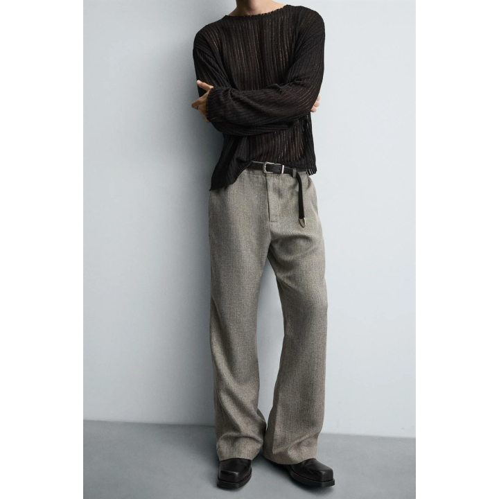 БРЮКИ FLARED FIT ИЗ РЕЛЬЕФНОЙ ТКАНИ