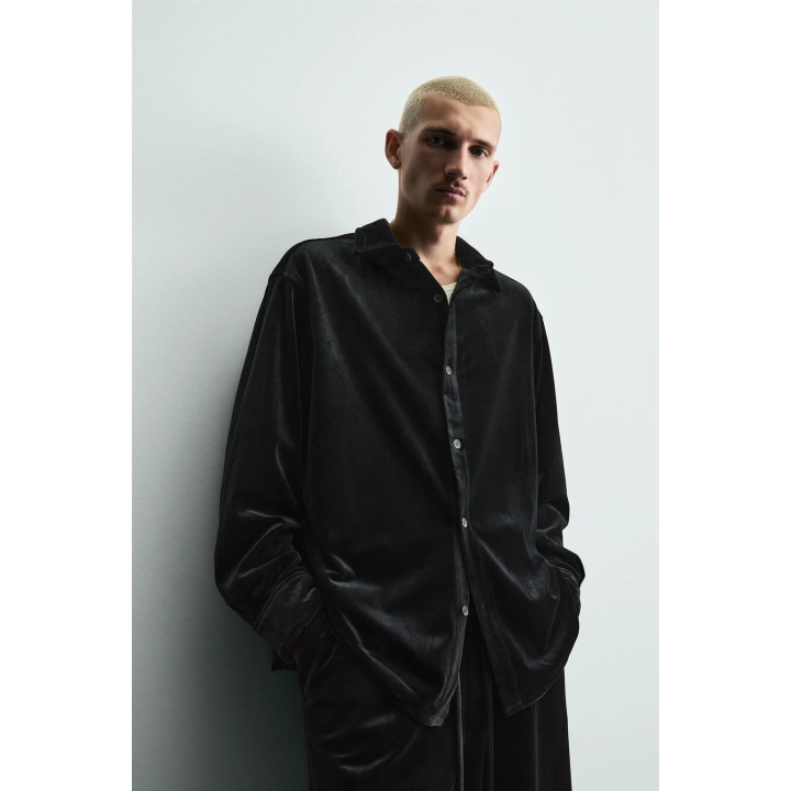 ВЕЛЬВЕТОВАЯ КУРТКА-РУБАШКА СВОБОДНОГО КРОЯ