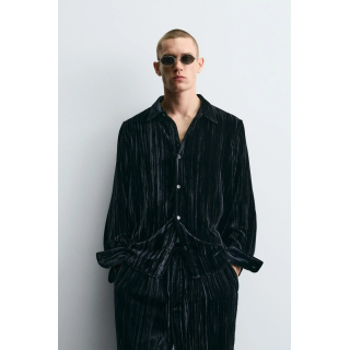 Рубашка-овершерт из плиссированного бархата