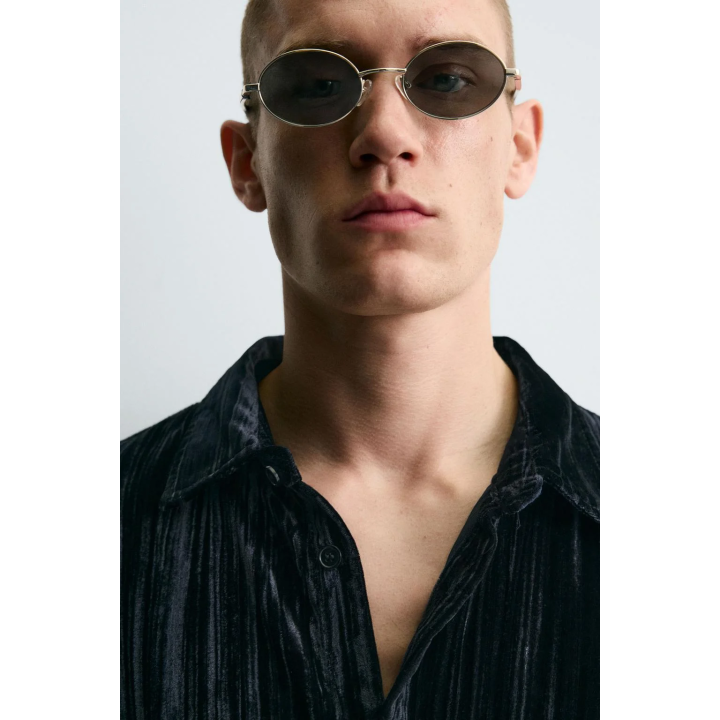 Рубашка-овершерт из плиссированного бархата