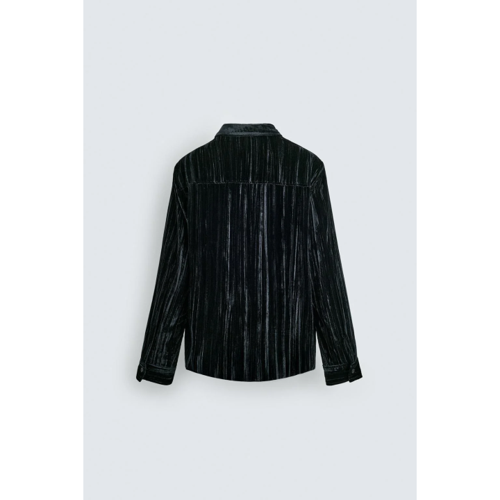 Рубашка-овершерт из плиссированного бархата