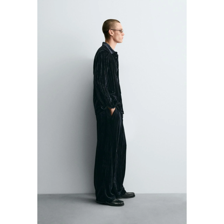 Брюки из вельвета с защипами