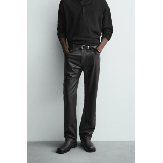 БРЮКИ STRAIGHT FIT ИЗ ИСКУССТВЕННОЙ КОЖИ