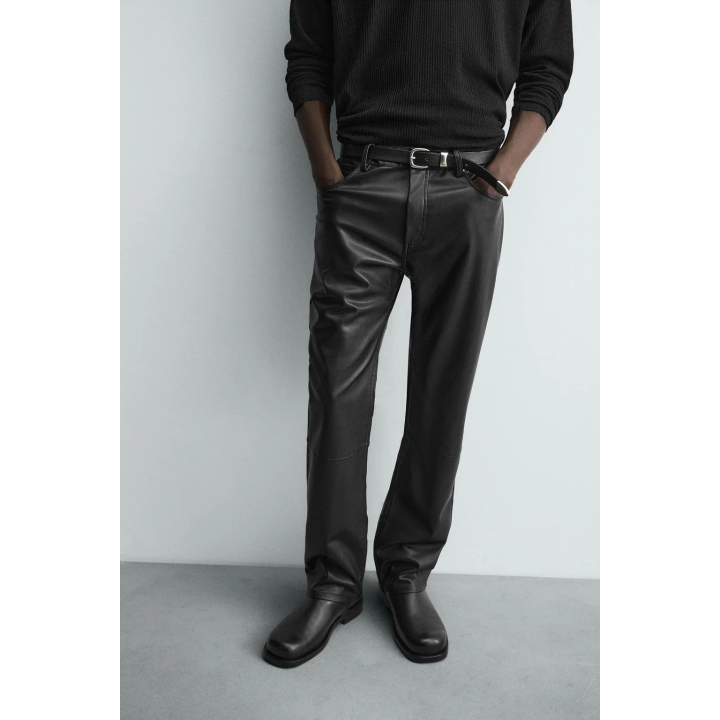 БРЮКИ STRAIGHT FIT ИЗ ИСКУССТВЕННОЙ КОЖИ