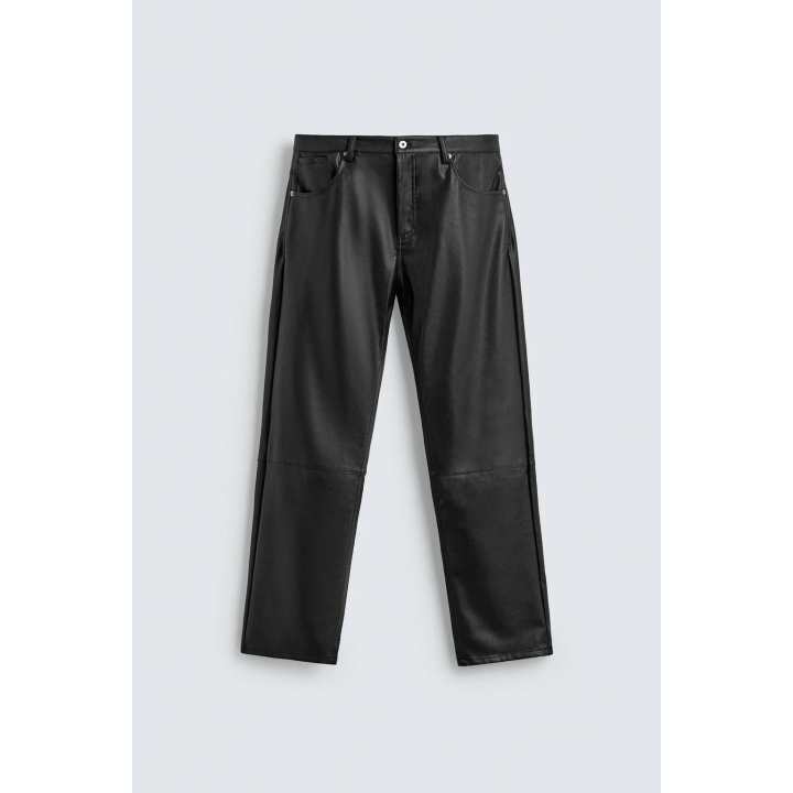 БРЮКИ STRAIGHT FIT ИЗ ИСКУССТВЕННОЙ КОЖИ