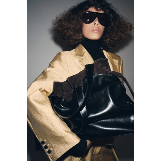 УКОРОЧЕННЫЙ БЛЕЙЗЕР ИЗ ТКАНИ С МЕТАЛЛИЧЕСКИМ БЛЕСКОМ — ZW COLLECTION