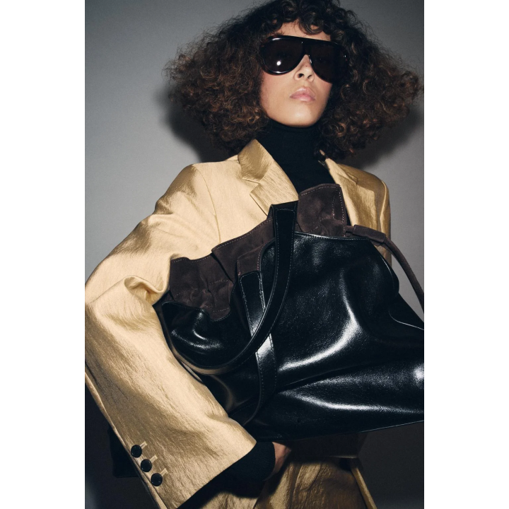 УКОРОЧЕННЫЙ БЛЕЙЗЕР ИЗ ТКАНИ С МЕТАЛЛИЧЕСКИМ БЛЕСКОМ — ZW COLLECTION